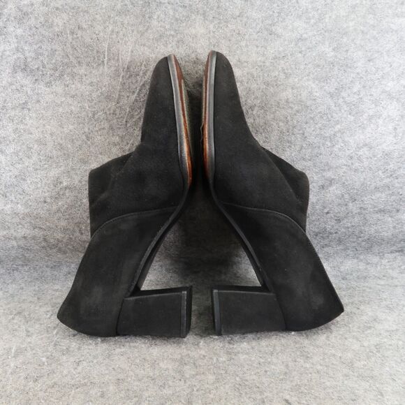 Stuart Weitzman Shoe Women 7.5 Pump Block Heel Slip On Classic Leather Black 90s - Picture 8 of 16